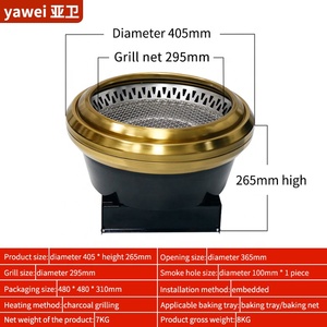 فرن الفحم التجاري Yawei | فرن تناول الشواء الدائري لعادم العادم 410 لخفض التدخين | معدات تناول الشواء لمتاجر الباربيكيو الصينية - Product Image 5