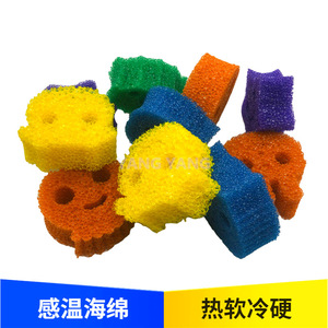 Éponge de nettoyage en forme de visage souriant pour la cuisine, éponge de lavage de la vaisselle en forme d'étoile bleue, douce et durable, haute densité 38-65 - Product Image 3