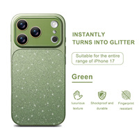 Coque de téléphone à paillettes avec grande fenêtre, design 2 en 1, antichoc pour iPhone 18 Pro
