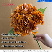 Bunga Hydrangea Biru Putih Buatan, Sentuhan Realistis Warna Musim Gugur, Ukuran Besar, Simulasi Tinggi, Dekorasi untuk Pernikahan