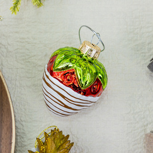 Adornos de vidrio Fruta de Navidad Árbol de Navidad Fresa Piña Naranja Escena Decoración Adornos de árbol de Navidad Encantador Lindo - Product Image 2