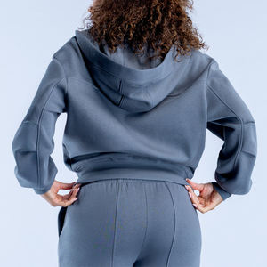 <span class=keywords><strong>Felpa</strong></span> <span class=keywords><strong>con</strong></span> cappuccio <span class=keywords><strong>con</strong></span> <span class=keywords><strong>cerniera</strong></span> doppia <span class=keywords><strong>felpa</strong></span> sportiva in pile di cotone personalizzata da donna - Product Image 4