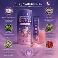 Poudre de boisson détoxifiante pour le sommeil nocturne, marque privée OEM, mélange d'herbes pour favoriser un sommeil profond, soulager le stress, soutenir la santé de l'intestin et du foie