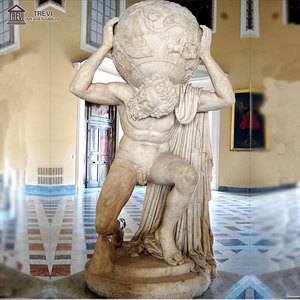 Statue d'Atlas en marbre TREVI, taille réelle, sculptée à <span class=keywords><strong>la</strong></span> main, pierre blanche naturelle, sculpture de <span class=keywords><strong>la</strong></span> <span class=keywords><strong>mythologie</strong></span> <span class=keywords><strong>grecque</strong></span> pour <span class=keywords><strong>la</strong></span> décoration de jardin - Product Image 4