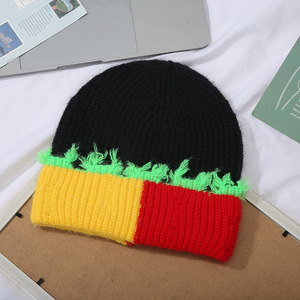 Otoño Invierno cuatro colores de moda estilo coreano japonés interfase nuevo gorro de punto cálido grueso gorros de encaje de dos colores - Product Image 2
