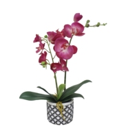 Orchidée Artificielle Faite Main de Haute Qualité, Élégante en Pot, Décoration d'Intérieur, Arrangements de Table de Remise de Diplôme en Polyester
