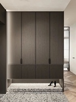 Armoire à chaussures en bois noir avec un design contemporain simple pour appartement et hall d'hôtel