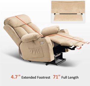 JKY Furniture Chaise inclinable électrique moderne relaxante et paresseuse avec massage et chauffage pour le salon - Product Image 3
