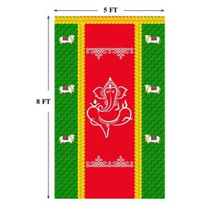 Bannière d'événement personnalisée 5x8 pieds, imprimée numériquement multicolore, pour toile de fond de scène de mariage, festival culturel et décoration événementielle - Product Image 1