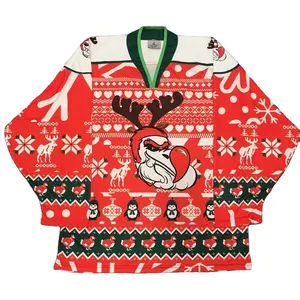 Uniforme de hockey de Navidad personalizado, Jersey de Hokey de hielo, personalizado