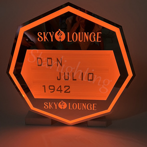 Fornecedor ODM, Placa de Mensagem LED Personalizada com Logo <span class=keywords><strong>DIY</strong></span>, Letras em Hexágono Prata RGB, Decoração para Bar e Festa - Product Image 3