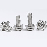 Vis de borne d'amplificateur 4mm 5mm rondelle carrée haut-parleur de terre vis d'ampli vis de combinaison de fente phillips
