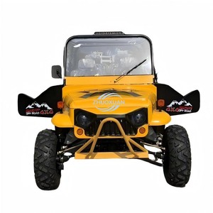 รถเอทีวีสีเหลืองแบบ 4x4 ขับเคลื่อน 4 ล้อ 4 ที่นั่ง เกียร์อัตโนมัติ เครื่องยนต์เบนซิน ขนาดเล็ก สำหรับขับขี่บนภูเขาและทะเลทราย - Product Image 4