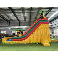 Toboggan aquatique gonflable commercial en forme de palmier de 18 pieds avec piscine amovible