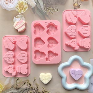 Heart Shaped Silicone <b>Mold</b> 6 Piece DIY <b>Candle</b> Soap <b>Mold</b> Valentine'S Day Cake <b>Mold</b> Non Toxic Customizable Shape - Product Image 2