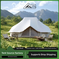 Tente de camping imperméable en toile de coton ignifuge et résistante au soleil, modèle Imperial Clock Double-Top Premium Quatre Saisons, >3000mm