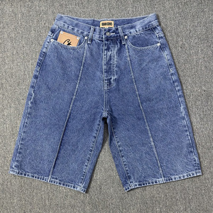 <span class=keywords><strong>Shorts</strong></span> di Jeans Larghi Casual Stile Streetwear da 5 Pollici da Uomo con Lavaggio Vintage Effetto Invecchiato - Product Image 1