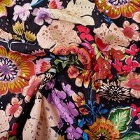 Tissu en coton à œillets imprimé numérique de luxe, tissu en dentelle 100% coton brodé de fleurs de haute qualité pour vêtements féminins
