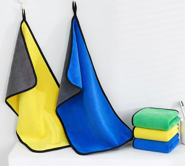 40*40 400gsm Dual Layer Absorbent Plush Microfiber Quick Drying Cleaning Cloth Car Wash Towel
