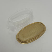 Boîte à gâteau miniature transparente jetable, conteneur individuel doré pour cupcake et muffin, emballage transparent en plastique pour dessert et biscuits