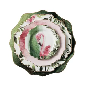 Jiakun céramique Offre Spéciale décor ronde plats plaques porcelaine dîner ensemble plaque de céramique cru