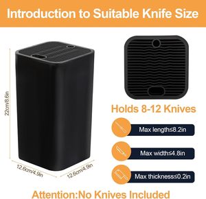 Kitchen Knife with <b>Plastic</b> Holder Stainless Steel Knife <b>Block</b> Set - Product Image 2