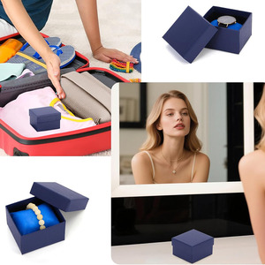 <span class=keywords><strong>B718</strong></span> azul marino cartón reloj Cajas de Regalo con almohada papel joyería cuadrado hombres mujeres Navidad cumpleaños reloj caja organizador - Product Image 4