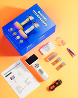 Mikroskop Mini portabel anak-anak dan dewasa, Kit Sains USB mikroskop saku genggam 1000X layar 2.8 inci