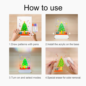 Nouvelle conception, tableau lumineux LED carré à commande tactile ABS, à faire soi-même, pour dessiner, écrire des messages, avec batterie, pour enfants, cadeau de Noël - Product Image 3