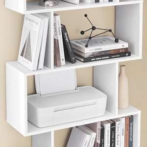Étagère à livres de style moderne pour salon, chambre à coucher, bureau, <span class=keywords><strong>blanc</strong></span>, 24 x 70 x 191 <span class=keywords><strong>cm</strong></span>, bibliothèque à 6 niveaux, séparateur de pièce pour la maison - Product Image 4