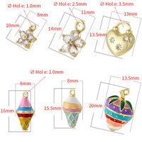 Glowluxe Kleurrijke Emaille Charm Hangertjes Collectie Verguld Koper Legering Mode Sieraden DIY Accessoires
