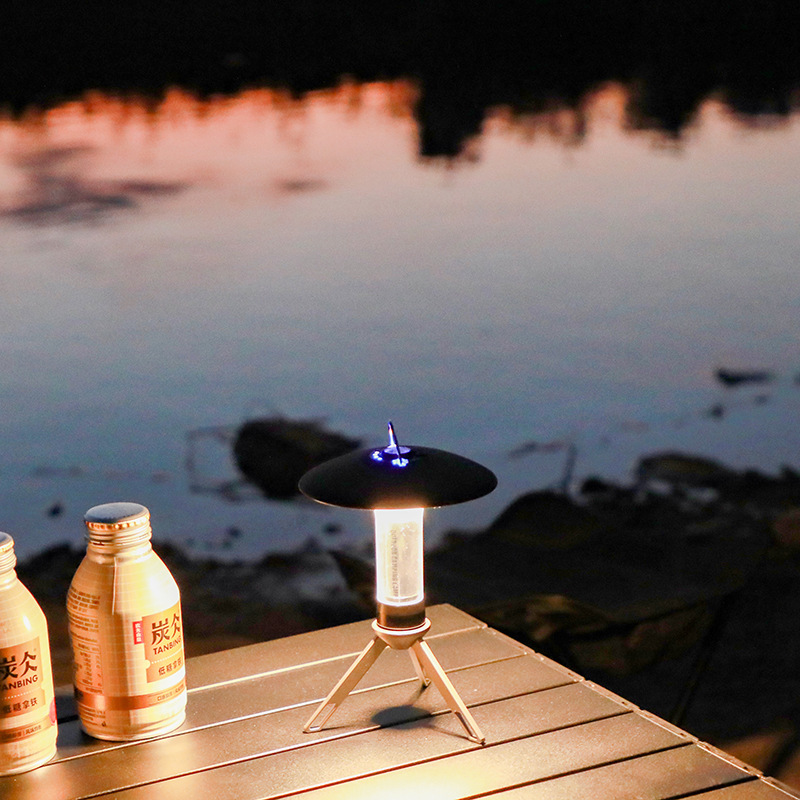Luz de camping negra (lámpara única)