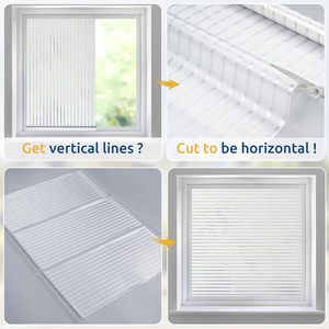 Film de fenêtre rectangulaire en vinyle rayé givré Rabbitgoo avec adhésif statique, protection UV et confidentialité pour la maison/le bureau 45x200CM - Product Image 4