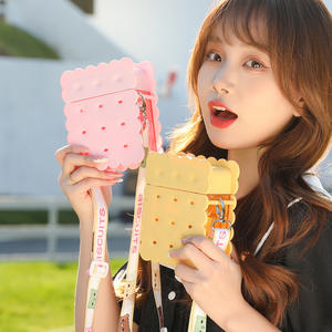 D'été neuf <span class=keywords><strong>2022</strong></span>/380ml sans BPA, sac à eau anti-déversement pour boisson, en forme de sac de biscuits, avec sangle d'épaule et paille - Product Image 3