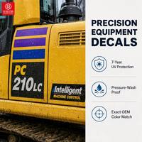 Autocollants de camouflage personnalisés Huiming pour excavatrice, motif nid d'abeille intégral, logo de l'entreprise et marquage du site web, série Komatsu PC