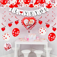 I Love You bannière confettis coeur ballons en Latex pétales de Rose Te amo-ballons en aluminium joyeux saint-valentin ensemble de ballons