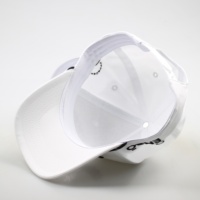 Casquette de Baseball Imperméable Personnalisée Casquette de Golf en Corde Brodée 3D Casquette Performance Casquette Snapback Structurée à 5 Panneaux, Blanc
