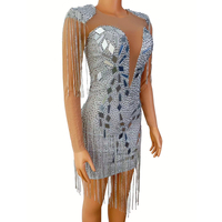 Robes de Bal Luxe à Paillettes et Strass, Mini Robe de Cocktail Sexy pour Banquet, Robes de Soirée Formelles Taille Plus Femme pour Mariage et Anniversaire