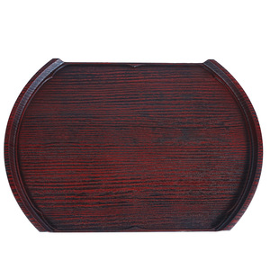 Plateau en imitation acajou en forme de lames de sabre, couleur bois de rose, pour servir thé, café, desserts, sushis, cuisine coréenne et japonaise - Product Image 2