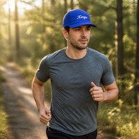 Casquette 5 panneaux imperméable à séchage rapide, réglable, respirante, en maille, pour la course, à visière plate, légère, unisexe, pour la plage et la pêche
