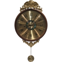 Horloge murale vintage américaine avec pendule, décor éléphant en laiton, cadran en nacre, cadre en bois massif, horloge silencieuse pour la décoration de la maison