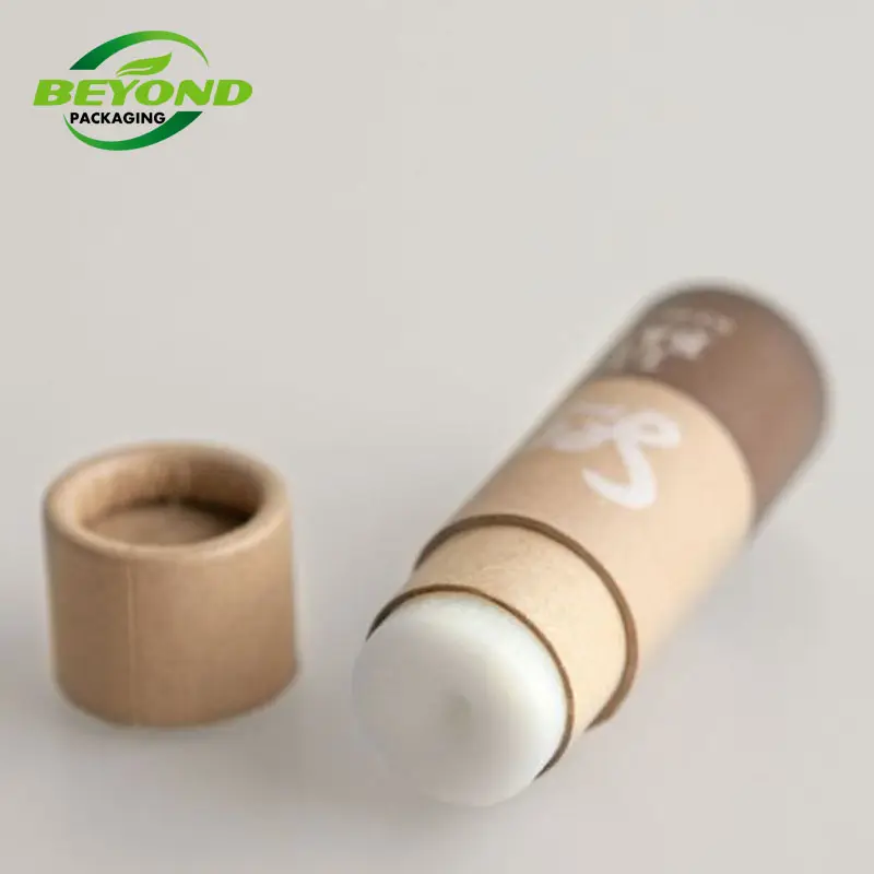 Tubo de papel kraft ecológico para bálsamo labial, Popular, personalizado, ecológico, de cartón, 2,8 oz, tubo de papel de realce