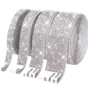 Caldo fix nastro di strass con nastro adesivo di cristallo diamantato foglio di rifinitura per la decorazione artigianale di vetro fatto - Product Image 4