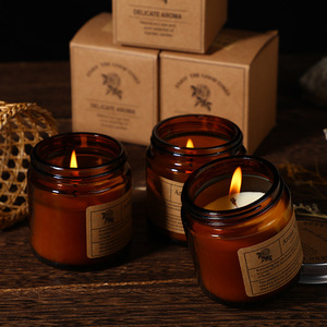 Bougie parfumée en verre couleur thé, sans fumée, parfum romantique, écologique, végane, pour mariages, Diwali, bars - Product Image 4