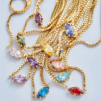 Bestone cheval oeil pendentif collier femme cuivre plaqué chaîne collier pierre de naissance cz charme zircon pendentif collier