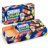 Boîte en carton ondulé personnalisée avec tiroir pour kit de lancement collaboratif de palettes de maquillage, emballage de présentation de palettes de maquillage de luxe
