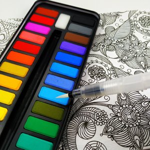 Juego de Pinturas de Acuarela Sólidas de Alta Gama a Bajo Precio, 24 Colores, con Pincel para Niños - Product Image 3