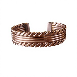 Luxury Copper <b>Bracelet</b> Polished Handmade Metal Accessory for Men Women and Gift Collections - Product Image 1