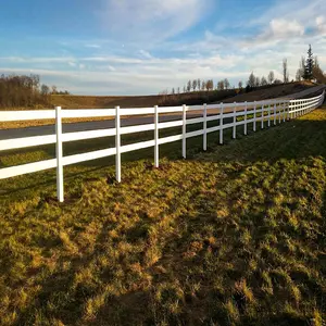 Eco-Friendly Rail PVC Fence Panel Rot Proof and Waterproof PVC Guardrail For Garden House Horse Fence Outdoor Application