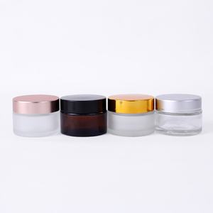 En stock – Pot en verre rond vide avec couvercle, transparent, dépoli ou mat, pour cosmétiques, 20g, 30g, 50g, 100g - Product Image 1